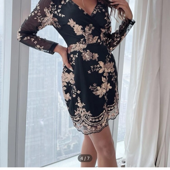 NWT Dressy Black Dress with sequins - Picture 5 of 6